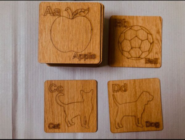 Alphabets Kids Wooden Stencils Drawing Kit - 26 Pieces & Numbers 1-10 Educational Wooden Toy - Image 4